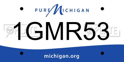 1GMR53 Michigan License Plate