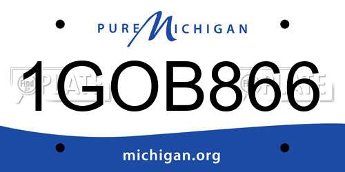1GOB866 Michigan License Plate