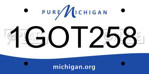 1GOT258 Michigan License Plate
