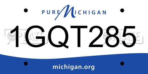 1GQT285 Michigan License Plate