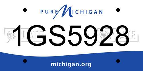 1GS5928 Michigan License Plate