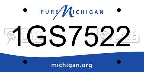 1GS7522 Michigan License Plate