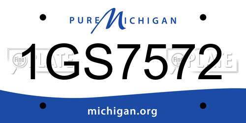 1GS7572 Michigan License Plate