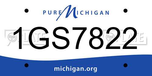 1GS7822 Michigan License Plate