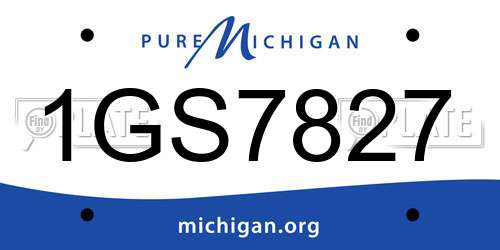 1GS7827 Michigan License Plate