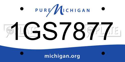 1GS7877 Michigan License Plate