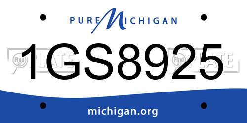 1GS8925 Michigan License Plate