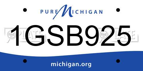 1GSB925 Michigan License Plate