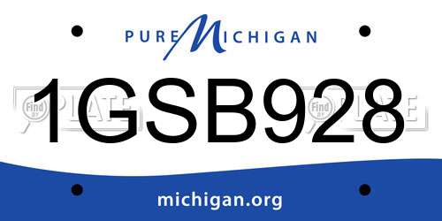 1GSB928 Michigan License Plate