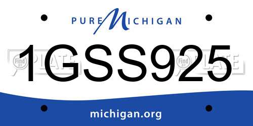 1GSS925 Michigan License Plate