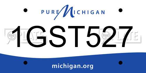 1GST527 Michigan License Plate