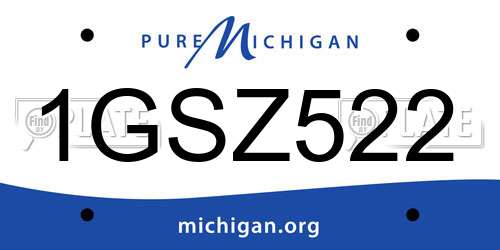 1GSZ522 Michigan License Plate