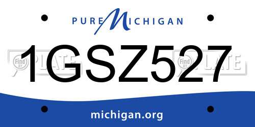 1GSZ527 Michigan License Plate