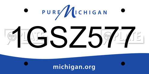 1GSZ577 Michigan License Plate