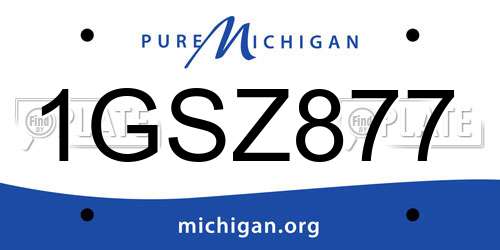 1GSZ877 Michigan License Plate