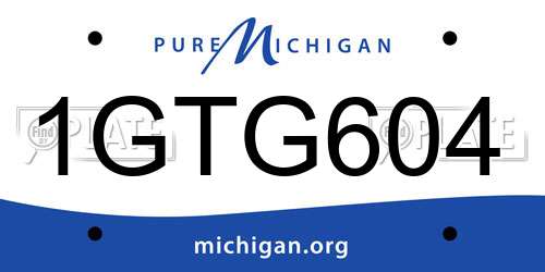 1GTG604 Michigan License Plate
