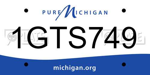 1GTS749 Michigan License Plate