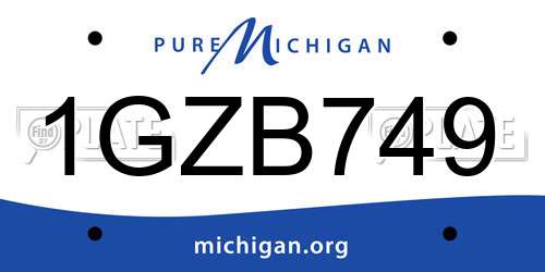 1GZB749 Michigan License Plate