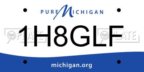 1H8GLF Michigan License Plate