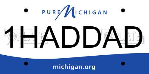 1HADDAD Michigan License Plate