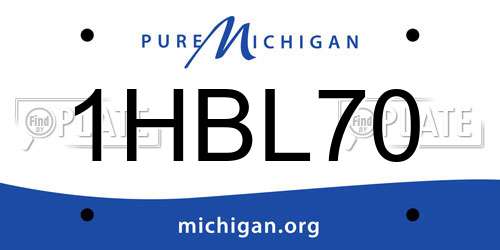 1HBL70 Michigan License Plate