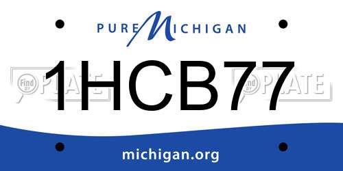 1HCB77 Michigan License Plate