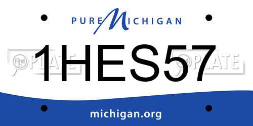 1HES57 Michigan License Plate