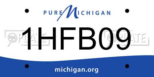 1HFB09 Michigan License Plate