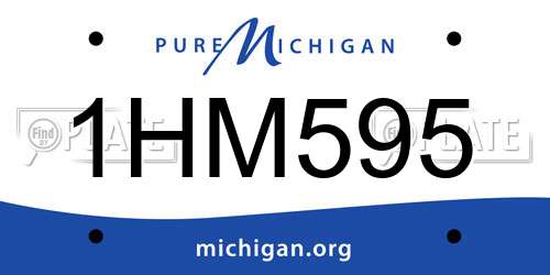 1HM595 Michigan License Plate