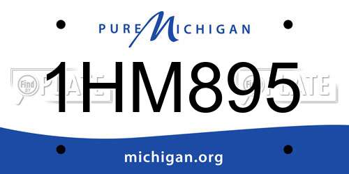 1HM895 Michigan License Plate
