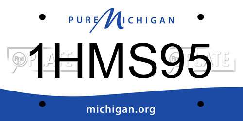 1HMS95 Michigan License Plate