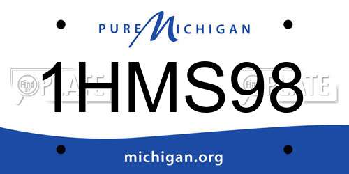 1HMS98 Michigan License Plate