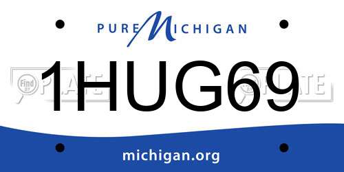 1HUG69 Michigan License Plate