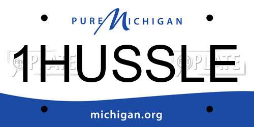 1HUSSLE Michigan License Plate