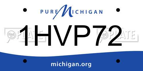 1HVP72 Michigan License Plate