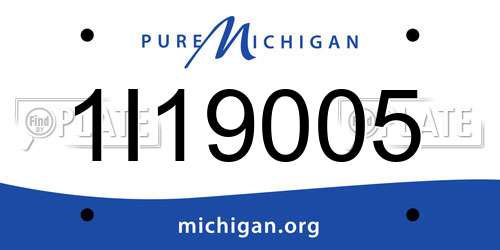 1I19005 Michigan License Plate