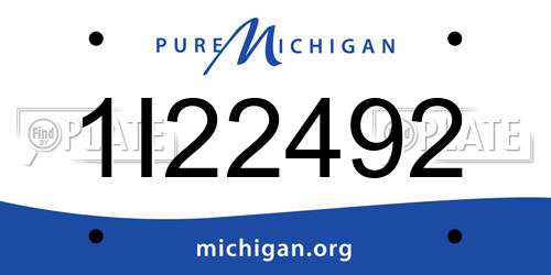 1I22492 Michigan License Plate