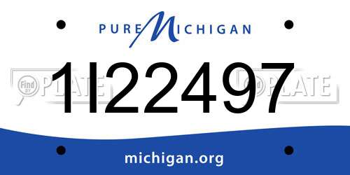 1I22497 Michigan License Plate