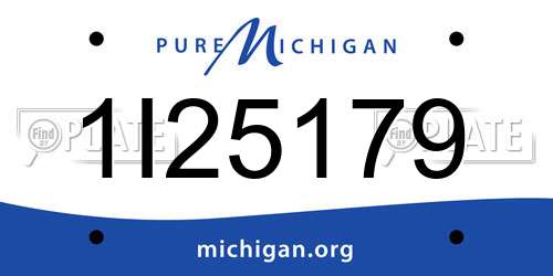 1I25179 Michigan License Plate