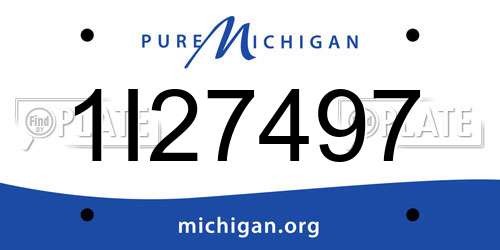 1I27497 Michigan License Plate