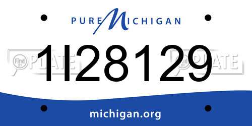1I28129 Michigan License Plate