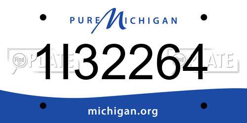 1I32264 Michigan License Plate