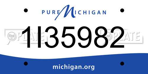 1I35982 Michigan License Plate