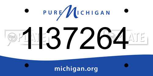 1I37264 Michigan License Plate