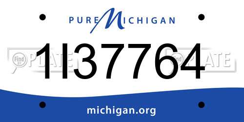 1I37764 Michigan License Plate