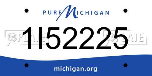 1I52225 Michigan License Plate