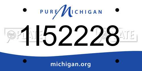 1I52228 Michigan License Plate