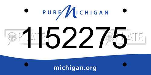 1I52275 Michigan License Plate