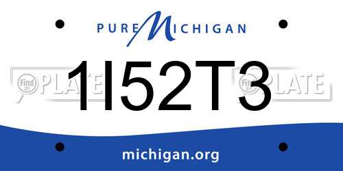 1I52T3 Michigan License Plate