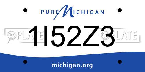 1I52Z3 Michigan License Plate